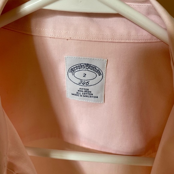 Brooks Brothers Fitted non-iron dress shirt Pink Size 2 - Picture 2 of 2